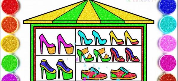 عکس نقاشی کودکانه کیف و کفش