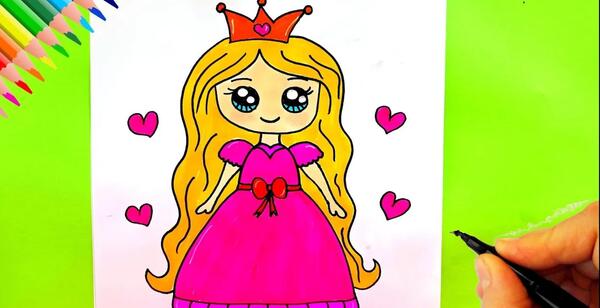 عکس نقاشی دختر بچه زیبا