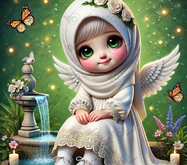 عکس دختر بچه با بال فرشته