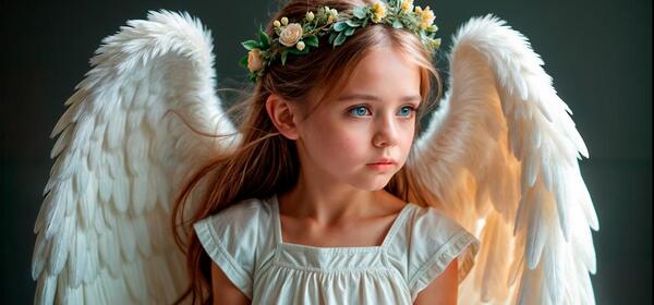عکس دختر بچه با بال های فرشته