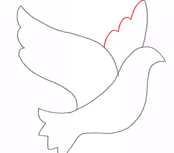 عکس نقاشی کودکانه کبوتر ساده