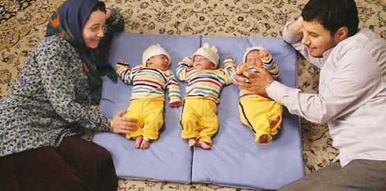 عکس بچه سه قلو دختر