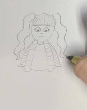 عکس نقاشی کودکانه گام به گام دخترانه