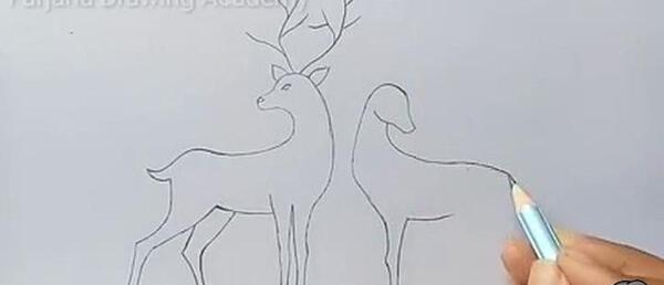 عکس نقاشی کودکانه گوزن ساده