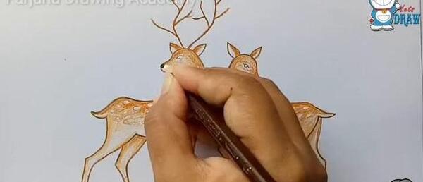 عکس نقاشی کودکانه شاخ گوزن