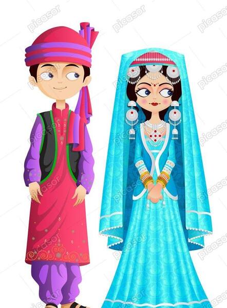عکس نقاشی کودکانه لباس محلی