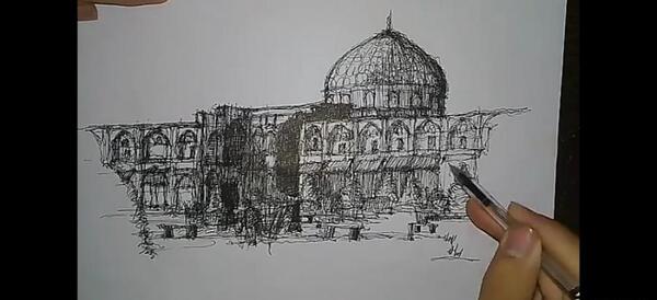 عکس نقاشی کودکانه مسجد شیخ لطف الله