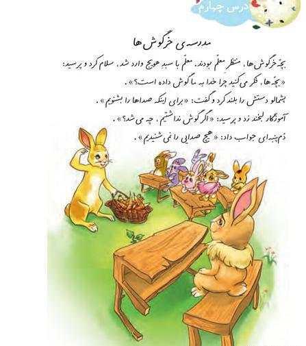 عکس نقاشی کودکانه مدرسه خرگوش ها