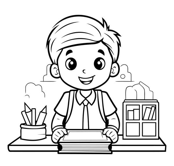 عکس نقاشی کودکانه مدرسه پسرانه