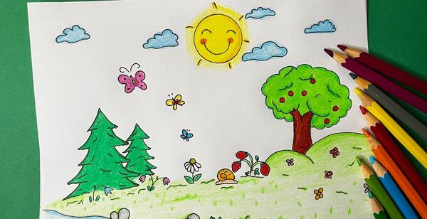 عکس نقاشی کودکانه از نعمت های خدا