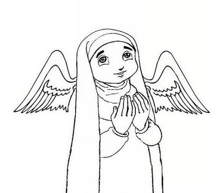 عکس نقاشی کودکانه درباره نماز خواندن