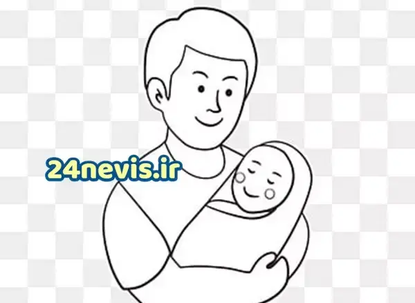 عکس نقاشی کودکانه و آسان برای روز پدر