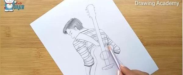عکس نقاشی سیاه قلم فانتزی ساده پسرانه