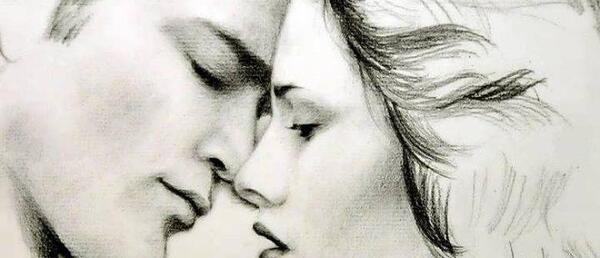 عکس نقاشی سیاه قلم اسان عاشقانه
