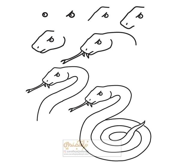 عکس مار ساده برای نقاشی