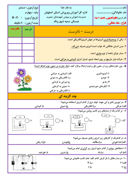 عکس مارپیچ کلاس چهارم