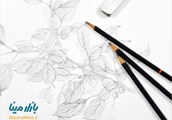 عکس نقاشی سیاه قلم با مداد رنگی