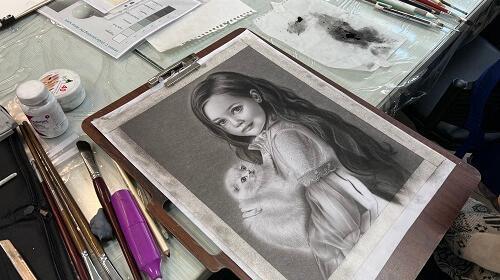 عکس آموزش نقاشی سیاه قلم بینی