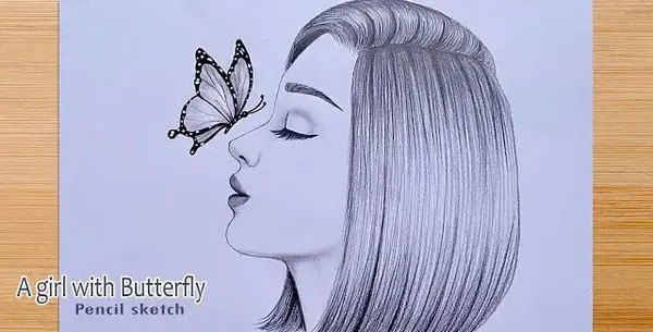 عکس آموزش نقاشی سیاه قلم پروانه