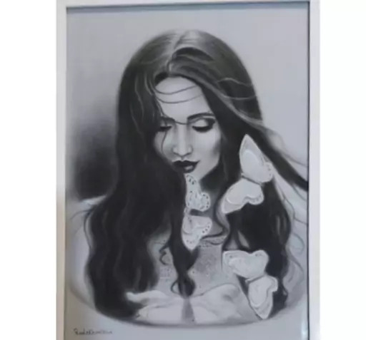 عکس طرح نقاشی سیاه قلم پروانه