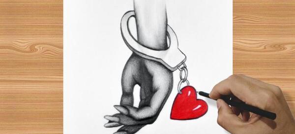 عکس نقاشی سیاه قلم عاشقانه جدید