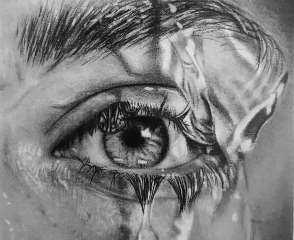 عکس نقاشی سیاه قلم حرفه ای چشم