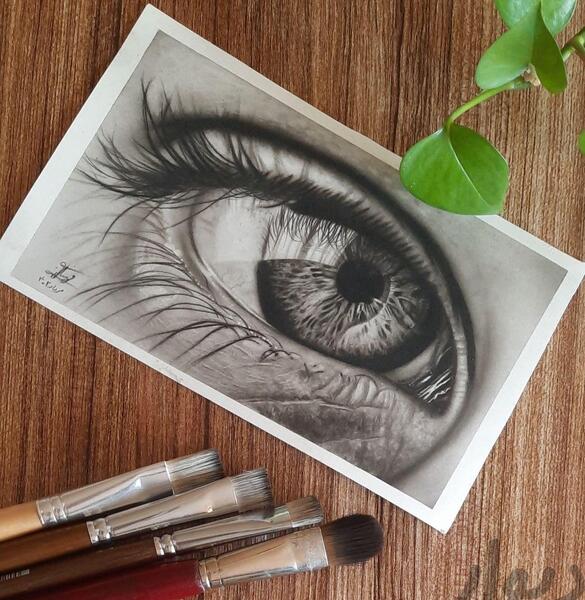 عکس نقاشی سیاه قلم حرفه ایی