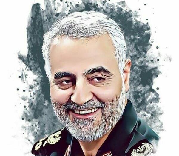 عکس نقاشی سیاه قلم حاج قاسم سلیمانی ساده