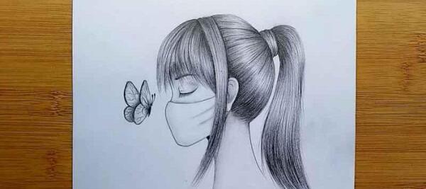 عکس نقاشی سیاه قلم در دایره بزرگ