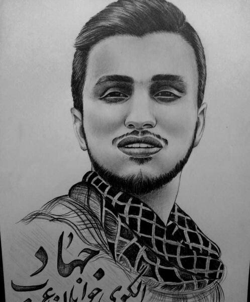 عکس نقاشی سیاه قلم رفیق شهیدم