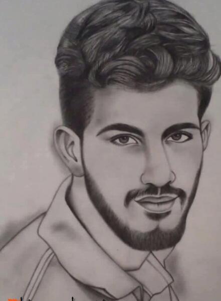 عکس نقاشی سیاه قلم رفیق شهیدم