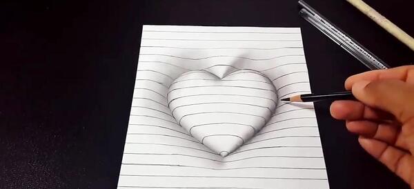 عکس نقاشی سیاه قلم سه بعدی