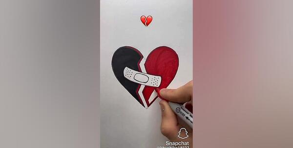 عکس نقاشی سیاه قلم قلب آسان