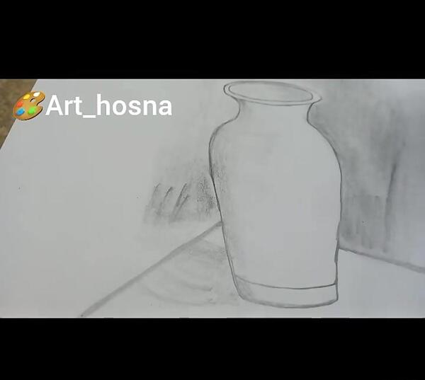 عکس نقاشی سیاه قلم کوزه و لیوان