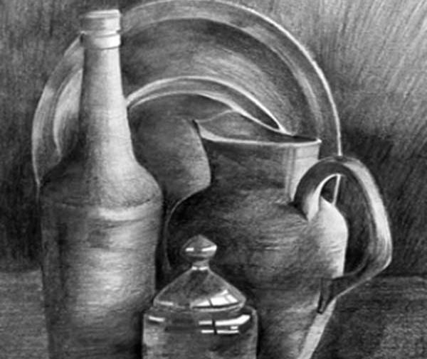 عکس نقاشی سیاه قلم کوزه