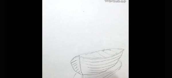 عکس نقاشی کشتی با سیاه قلم