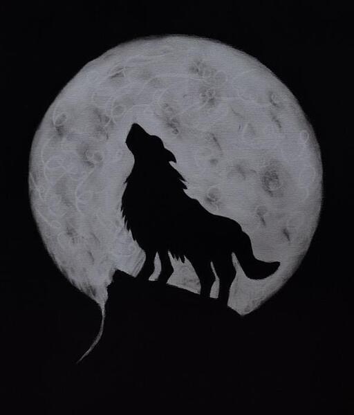 عکس نقاشی سیاه قلم از گرگ
