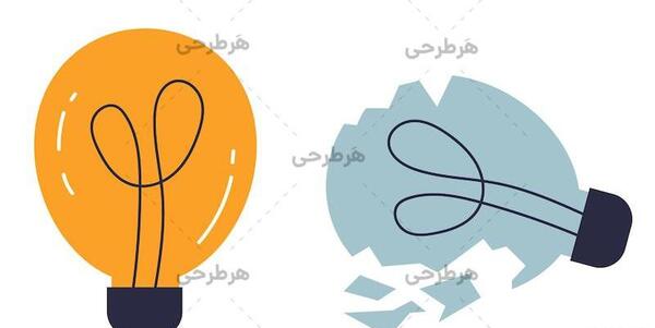 عکس نقاشی سیاه قلم لامپ شکسته