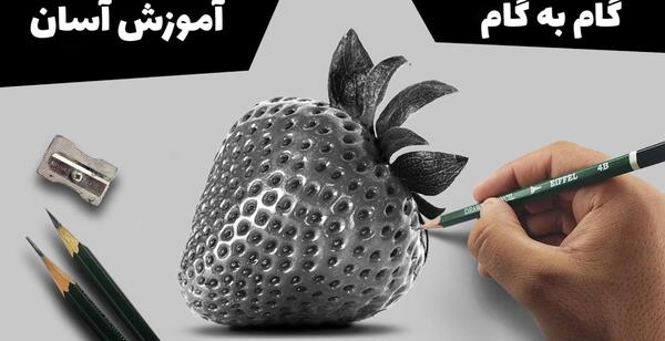 عکس نقاشی سیاه قلم از میوه