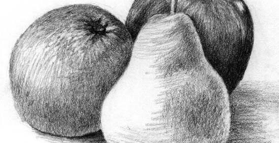 عکس نقاشی سیاه قلم میوه