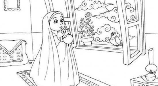 عکس نقاشی سیاه قلم ماه رمضان