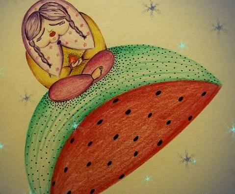 عکس نقاشی سیاه قلم درباره شب یلدا
