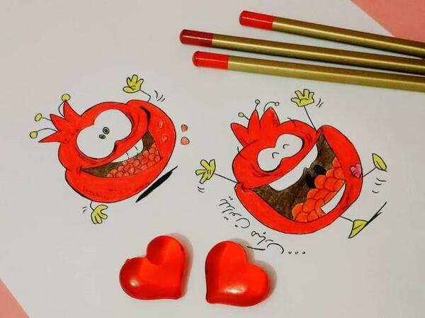 عکس نقاشی سیاه قلم در مورد شب یلدا