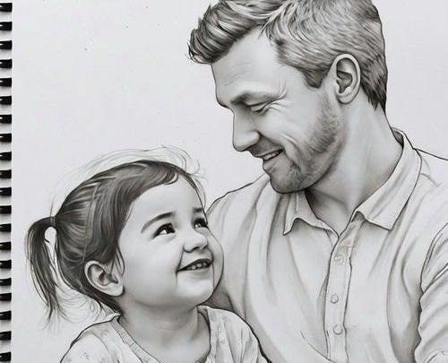 عکس یک نقاشی سیاه قلم برای روز مادر