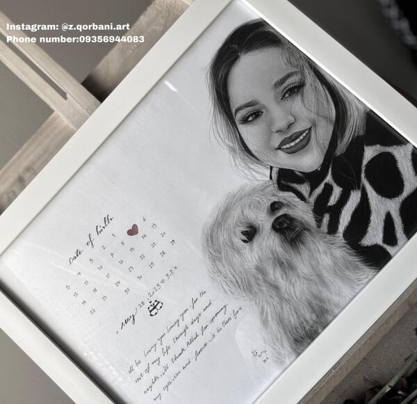 عکس یک نقاشی سیاه قلم برای روز مادر