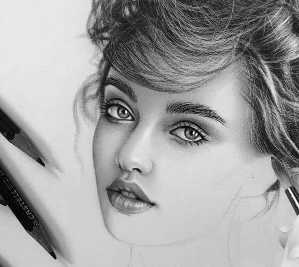عکس یک نقاشی زیبای سیاه قلم