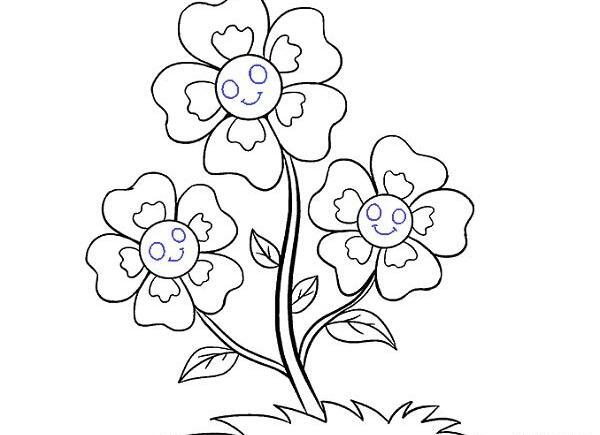 عکس نقاشی گل کودکانه کلاس اول