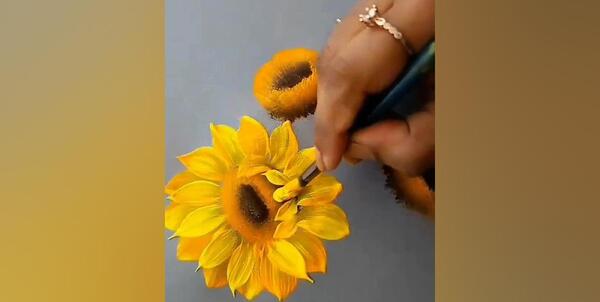 عکس نقاشی گل آفتابگردان حرفه ای