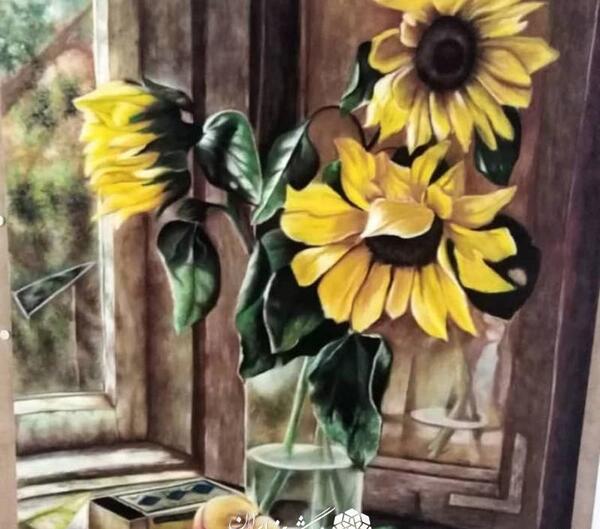 عکس نقاشی گل آفتابگردان حرفه ای