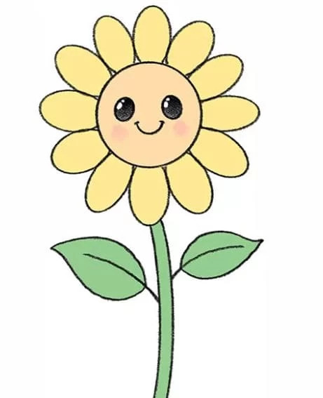 عکس نقاشی گل آسان برای کودکان